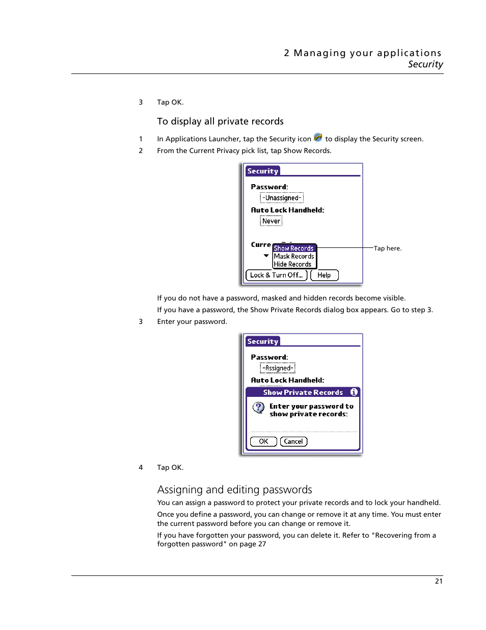 Assigning and editing passwords | Acer s60 User Manual | Page 33 / 296