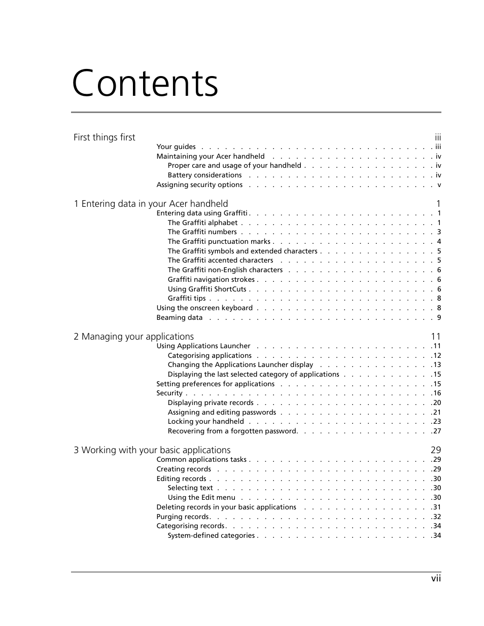 Acer s60 User Manual | Page 7 / 296