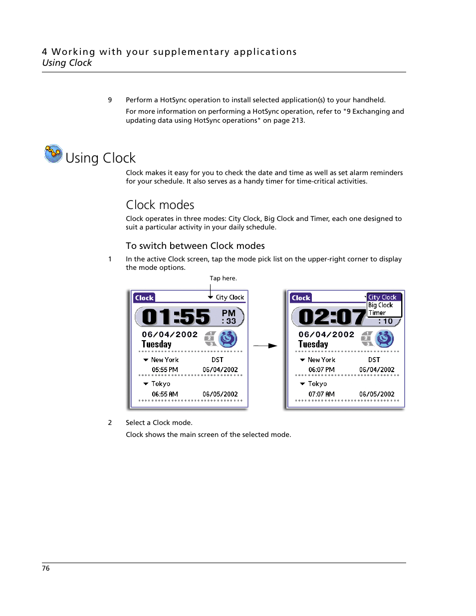 Using clock, Clock modes | Acer s60 User Manual | Page 88 / 296