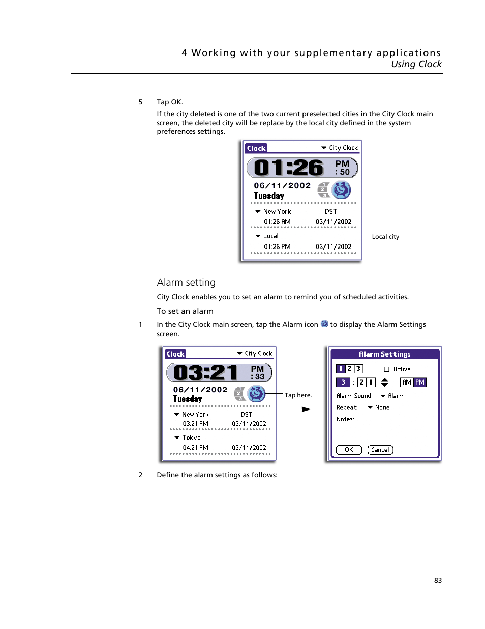 Alarm setting | Acer s60 User Manual | Page 95 / 296