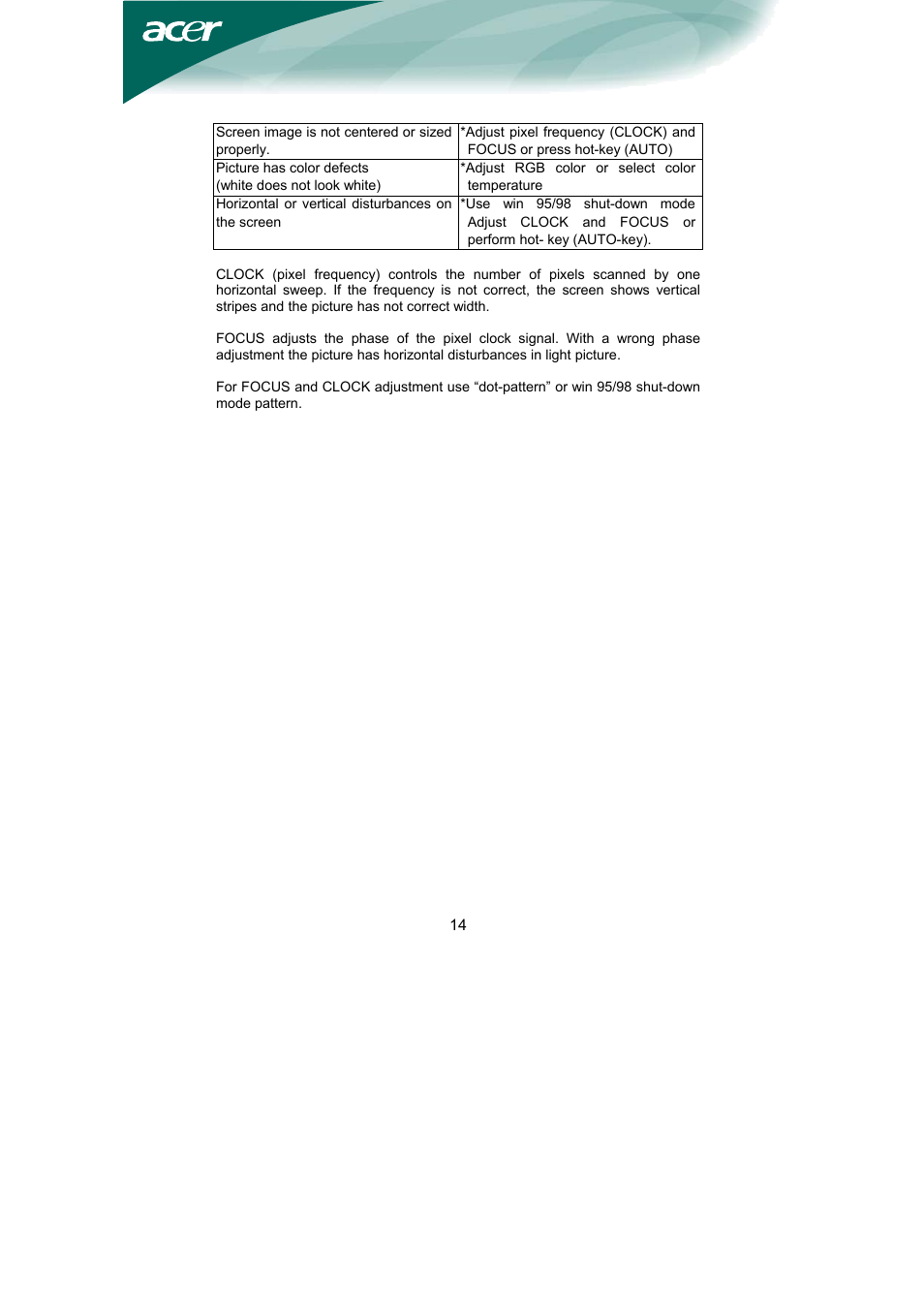 Acer AL1751 User Manual | Page 15 / 20