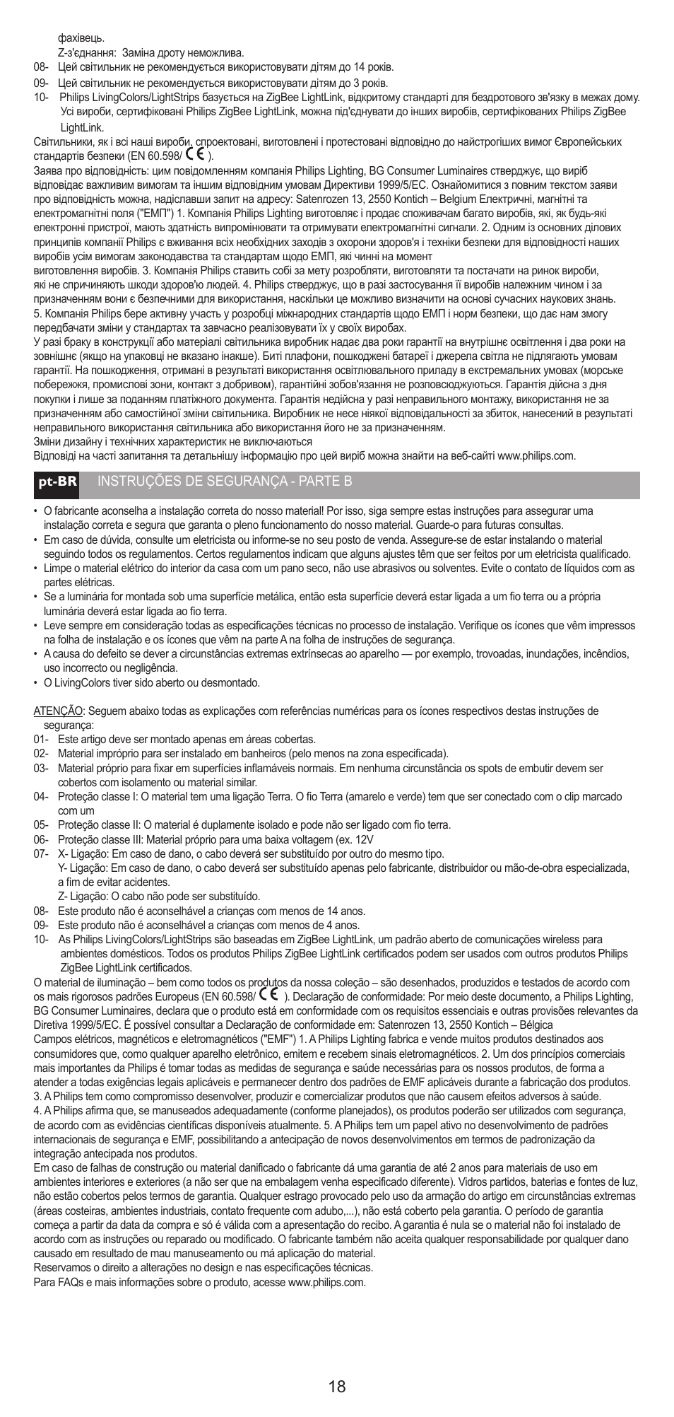 Philips Lumière indirecte User Manual | Page 18 / 20