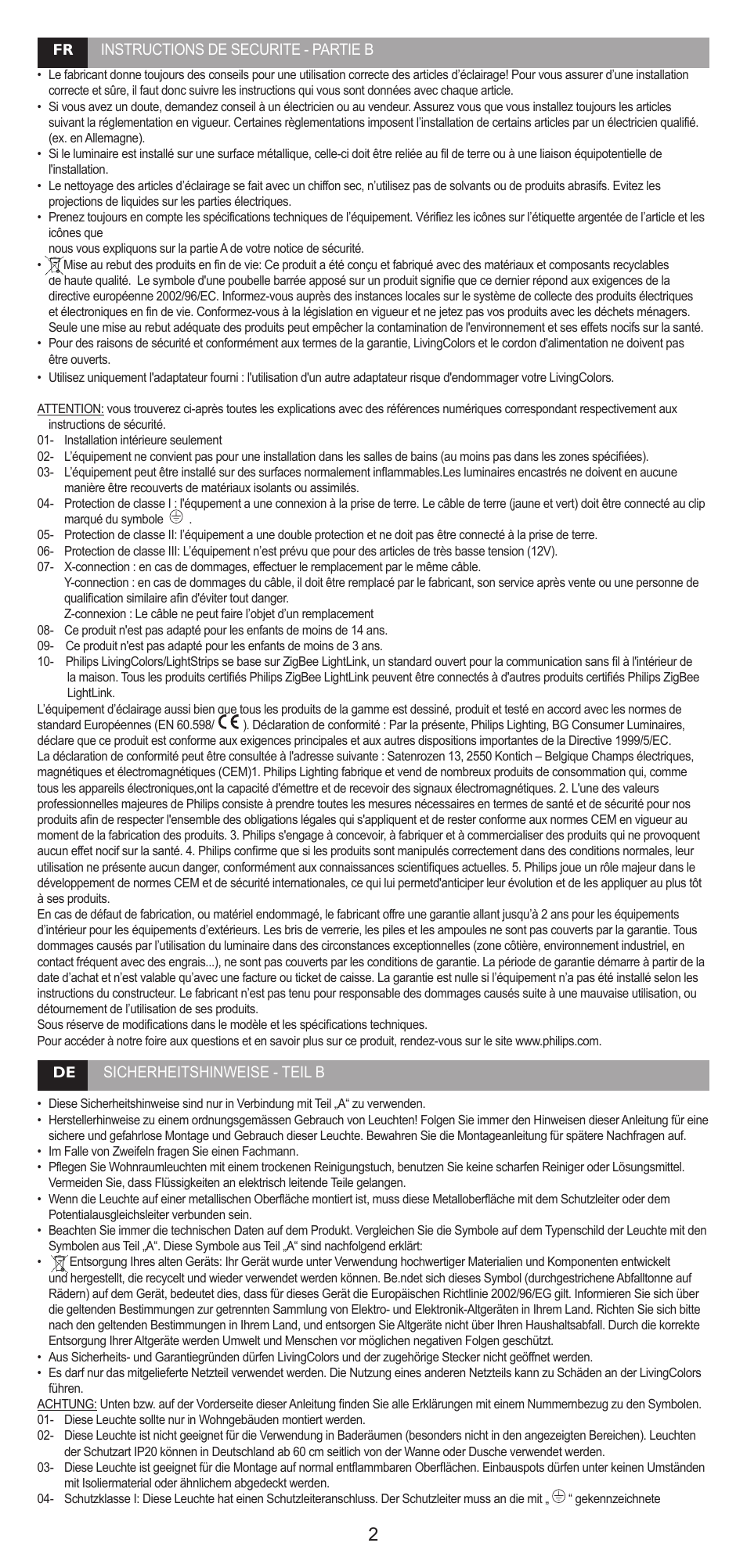 Philips Lumière indirecte User Manual | Page 2 / 20