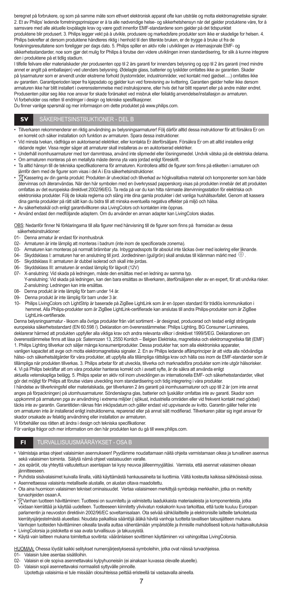 Philips Lumière indirecte User Manual | Page 7 / 20