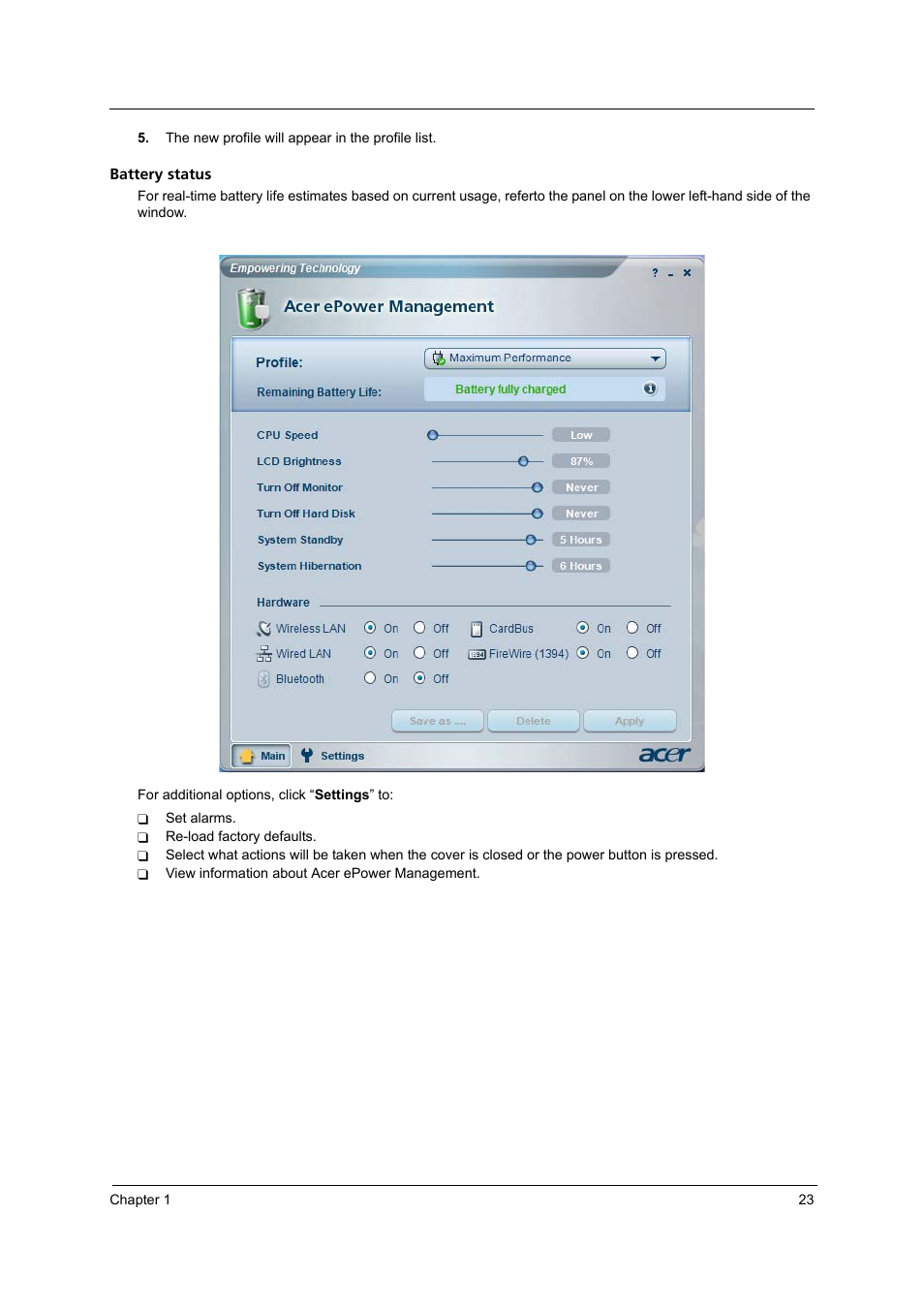 Acer 3250 User Manual | Page 31 / 124