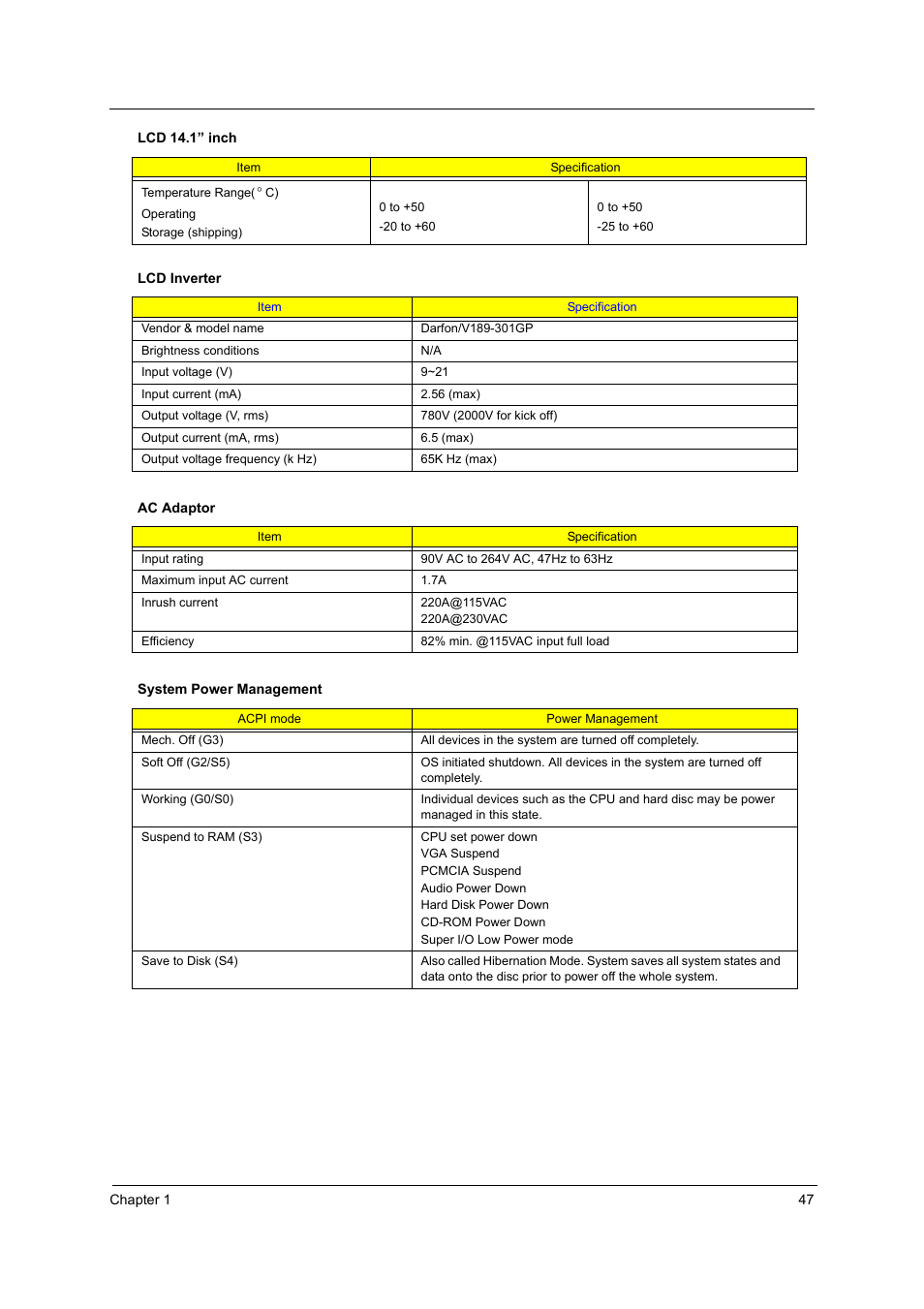 Acer 3250 User Manual | Page 55 / 124