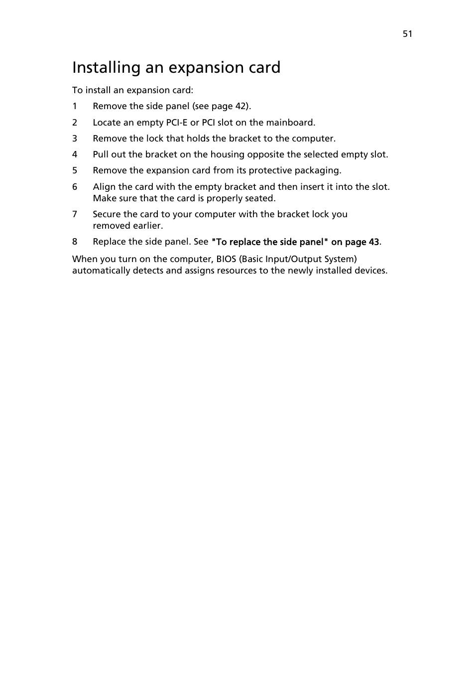 Installing an expansion card | Acer 6800 Series User Manual | Page 57 / 96