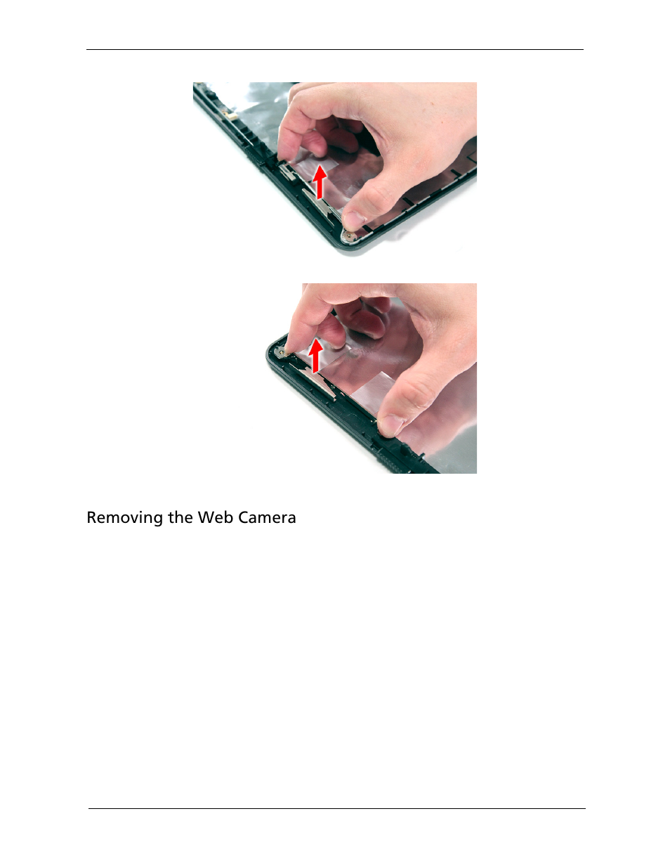 Removing the web camera | Acer 5530 User Manual | Page 111 / 176