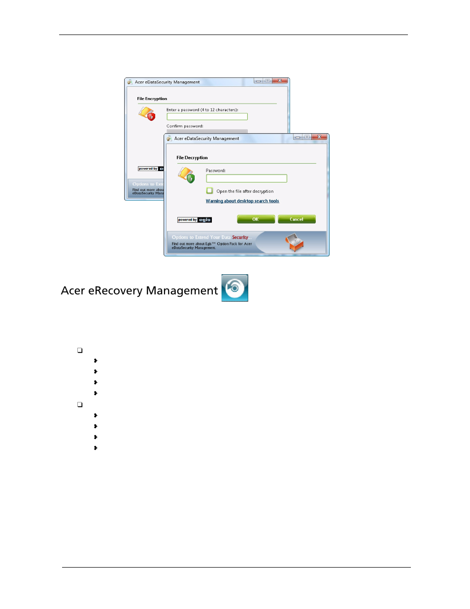 Acer erecovery management | Acer 5530 User Manual | Page 32 / 176