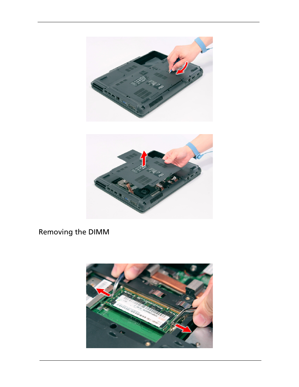 Removing the dimm | Acer 5530 User Manual | Page 70 / 176