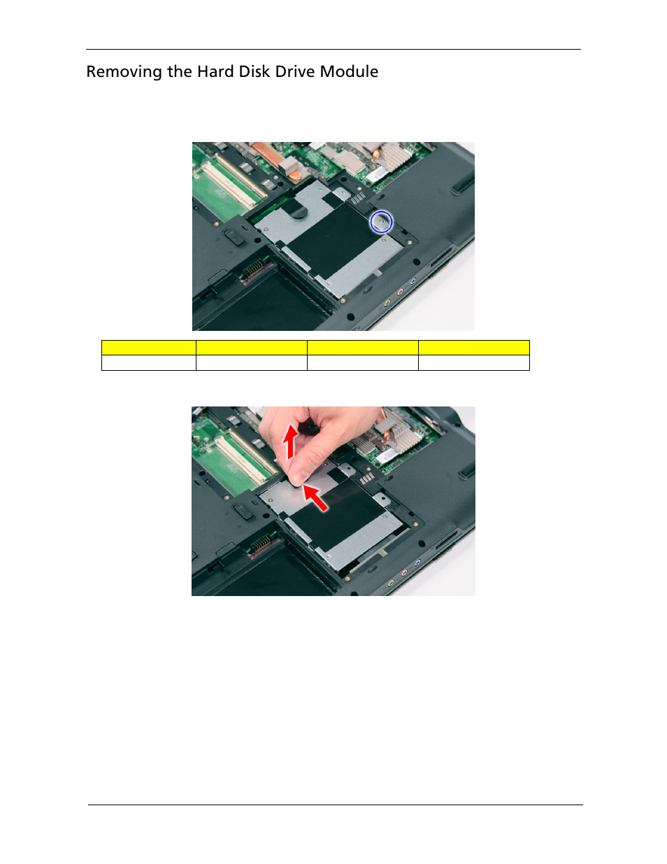 Removing the hard disk drive module | Acer 5530 User Manual | Page 73 / 176