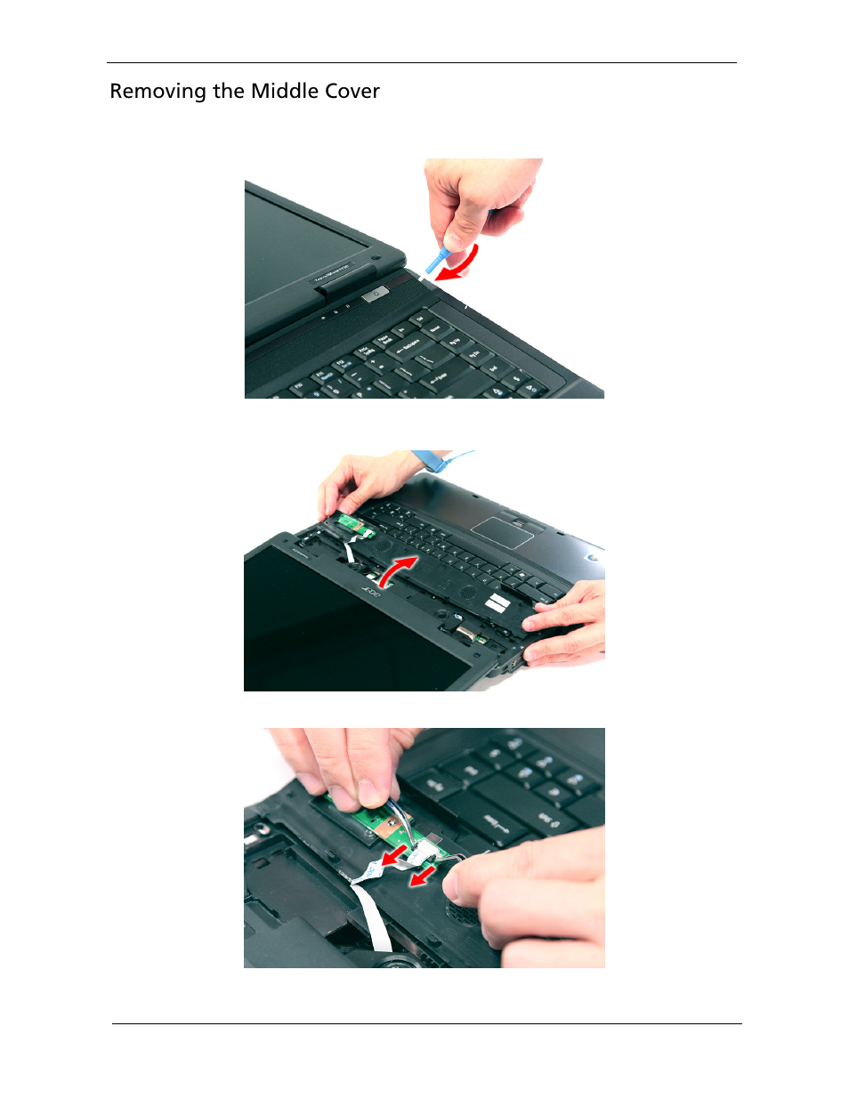 Removing the middle cover | Acer 5530 User Manual | Page 78 / 176