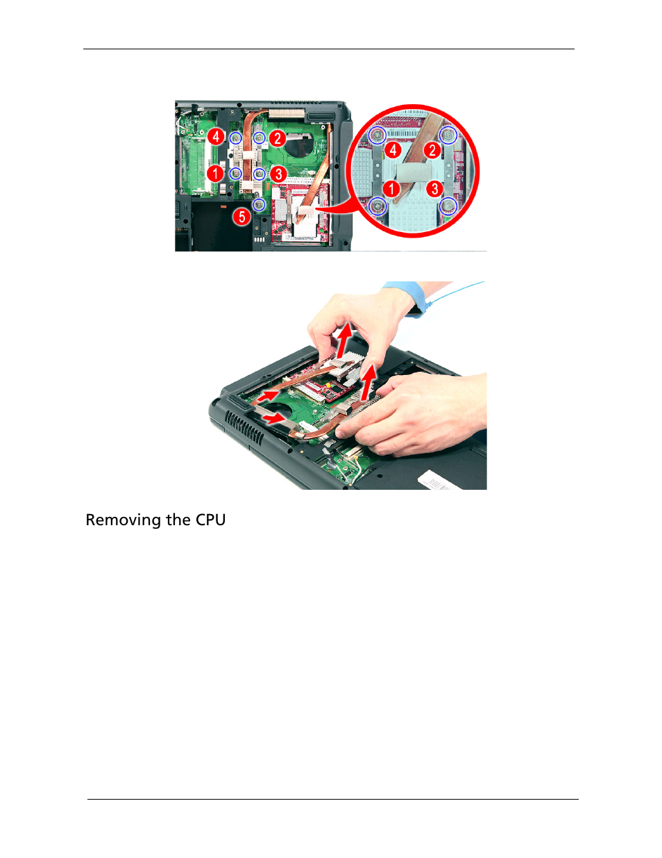 Removing the cpu | Acer 5530 User Manual | Page 84 / 176