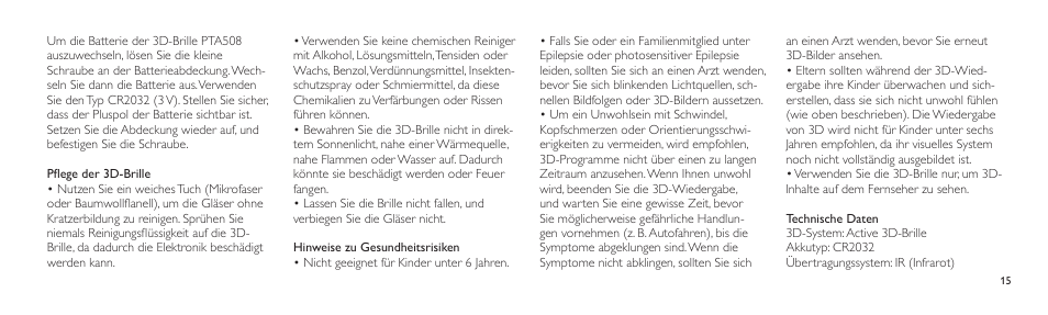 Philips Lunettes 3D Active User Manual | Page 15 / 88