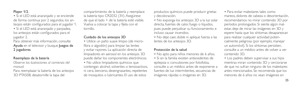 Philips Lunettes 3D Active User Manual | Page 25 / 88