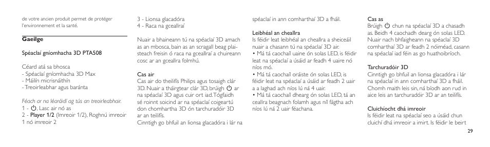 Philips Lunettes 3D Active User Manual | Page 29 / 88