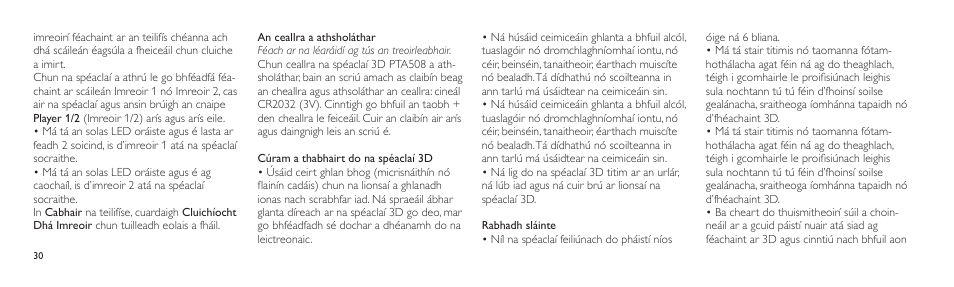 Philips Lunettes 3D Active User Manual | Page 30 / 88