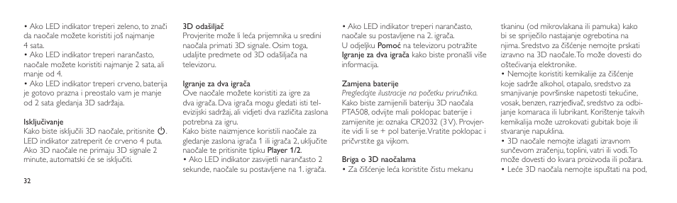 Philips Lunettes 3D Active User Manual | Page 32 / 88
