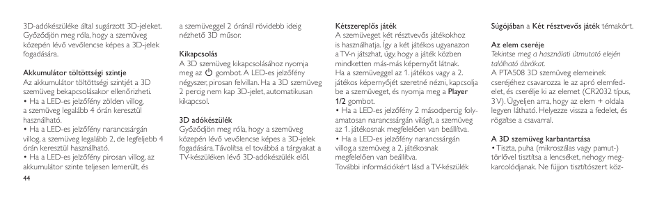 Philips Lunettes 3D Active User Manual | Page 44 / 88