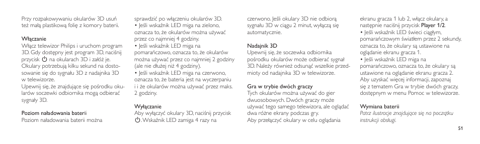 Philips Lunettes 3D Active User Manual | Page 51 / 88