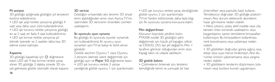 Philips Lunettes 3D Active User Manual | Page 78 / 88