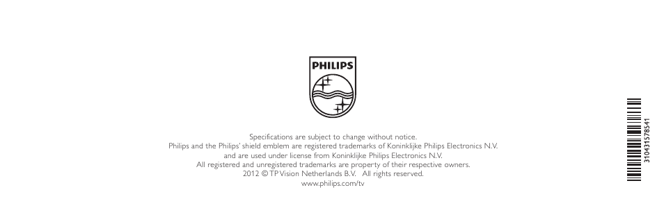 Philips Lunettes 3D Active User Manual | Page 88 / 88
