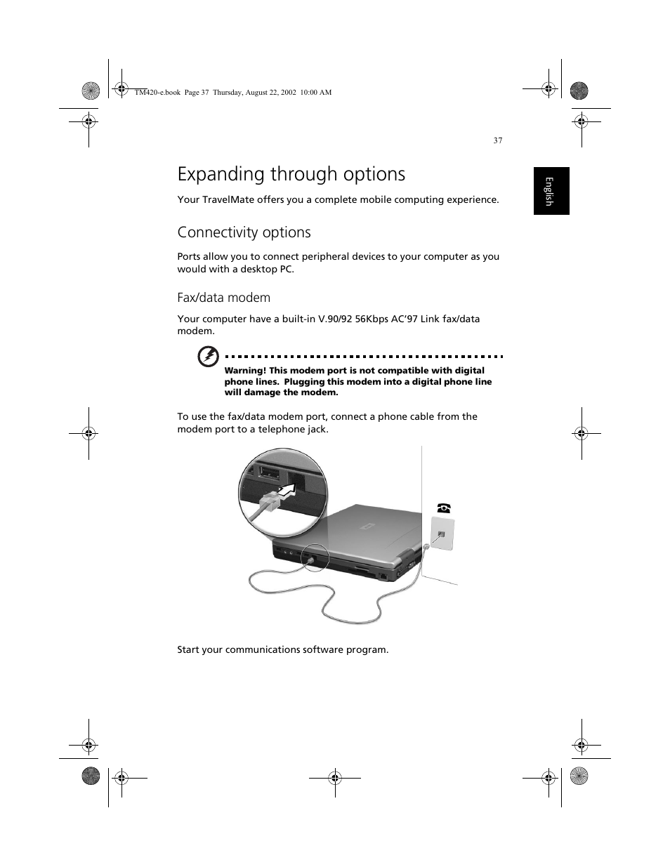 Expanding through options, Connectivity options | Acer 420 series User Manual | Page 45 / 78