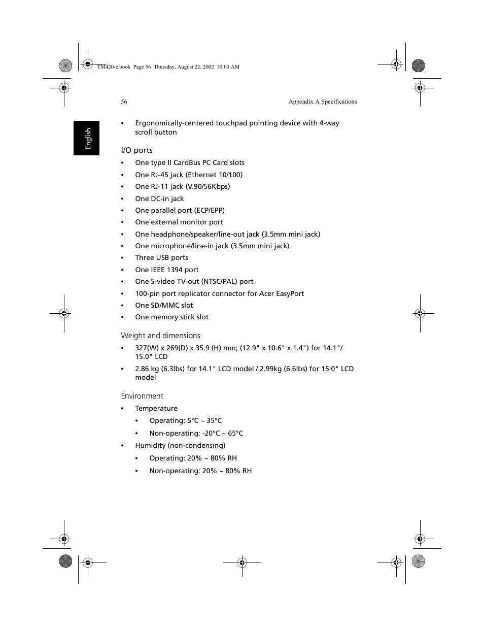 Acer 420 series User Manual | Page 64 / 78