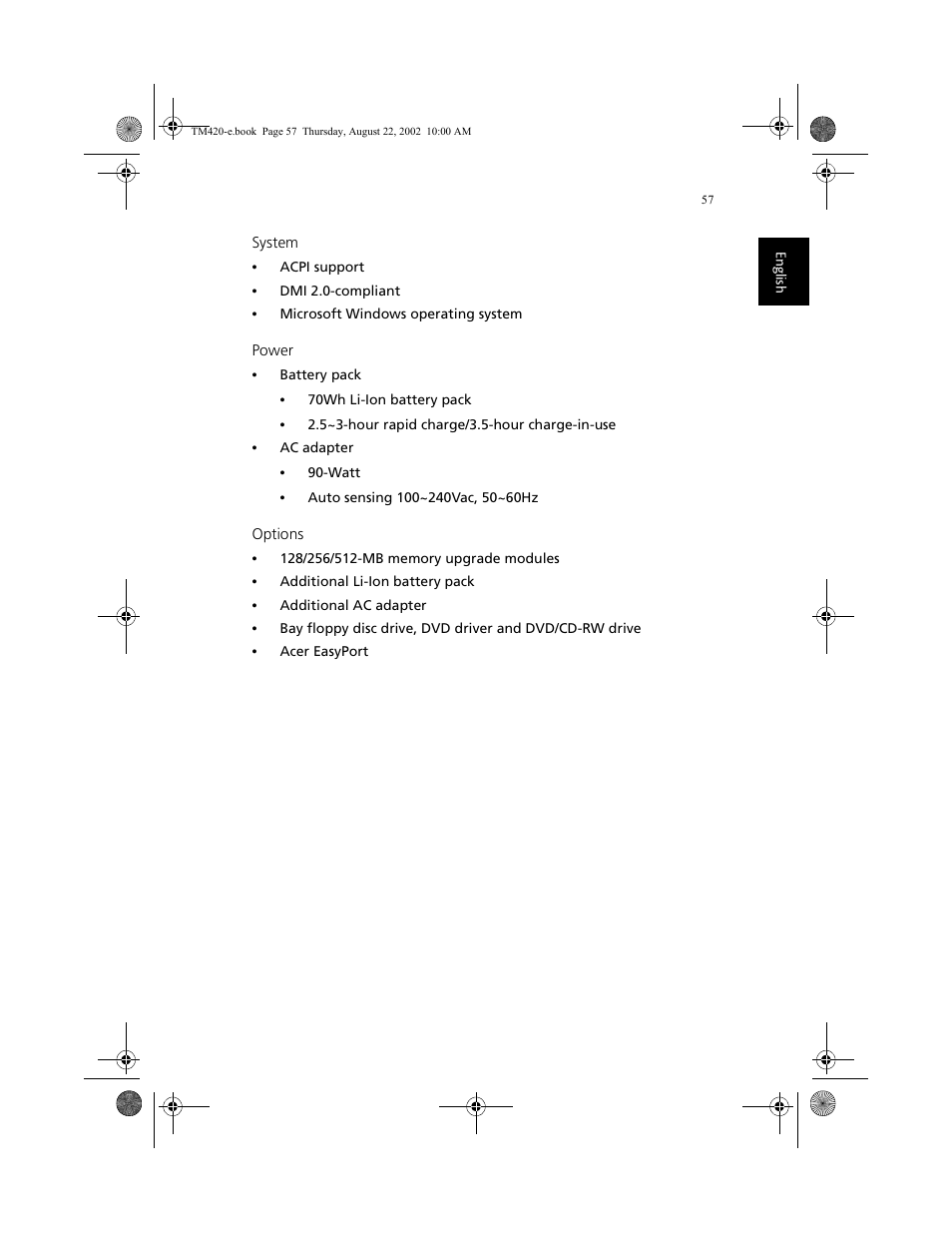 Acer 420 series User Manual | Page 65 / 78