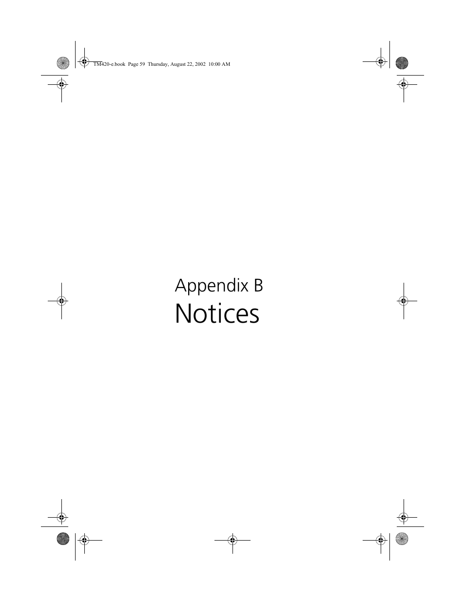 Appendix b notices, Notices | Acer 420 series User Manual | Page 67 / 78