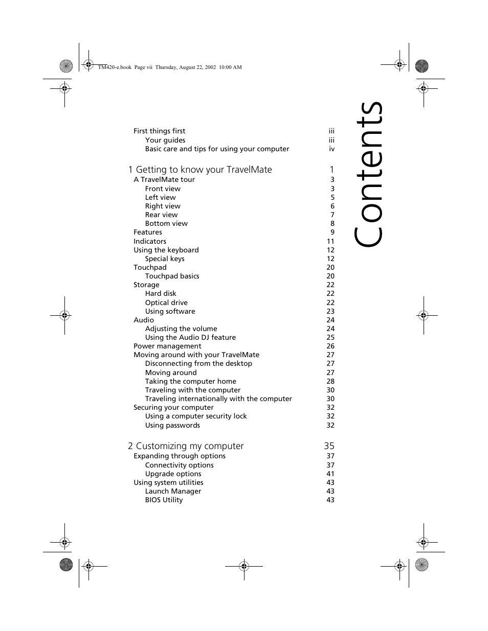 Acer 420 series User Manual | Page 7 / 78