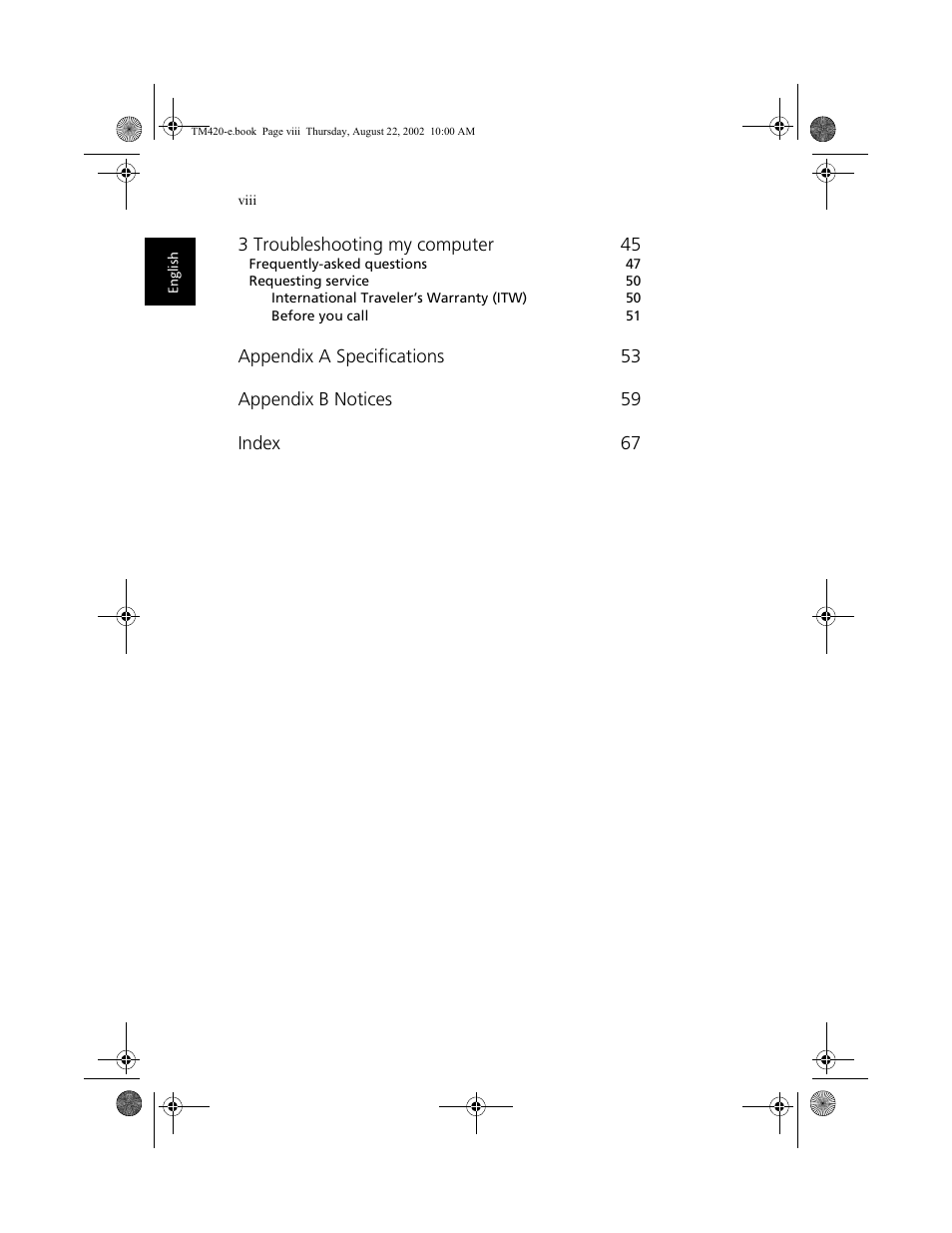 Acer 420 series User Manual | Page 8 / 78