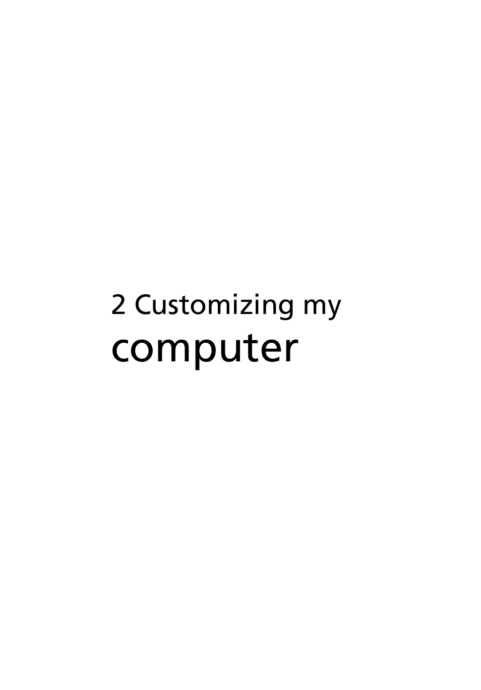 2 customizing my computer, Computer | Acer 3200 Series User Manual | Page 43 / 90