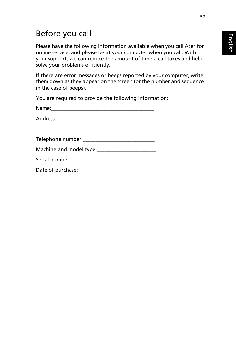 Before you call | Acer 3200 Series User Manual | Page 65 / 90