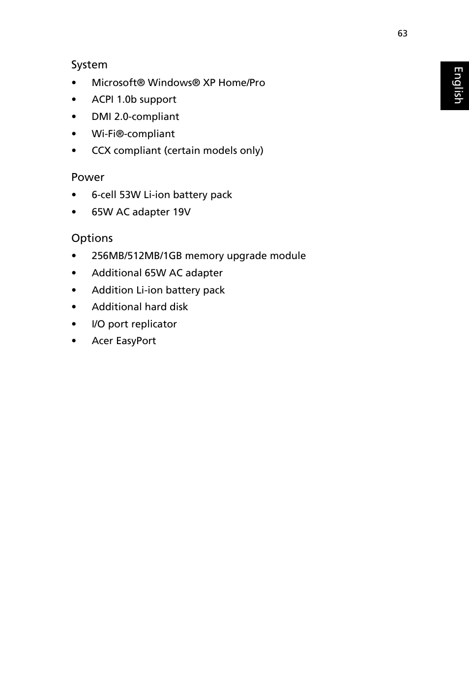 Acer 3200 Series User Manual | Page 71 / 90