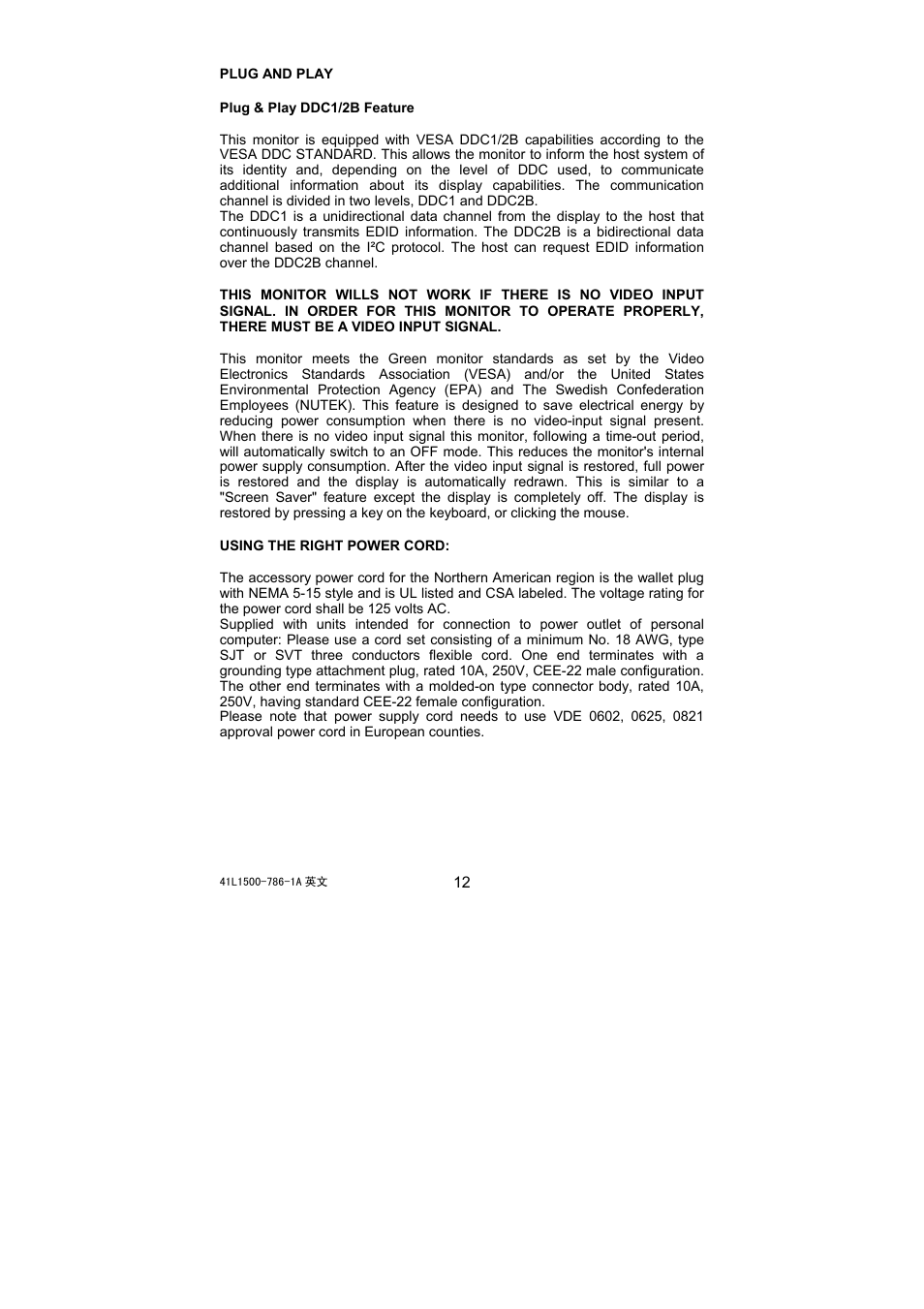 Acer 41L1500-786-1A User Manual | Page 13 / 20