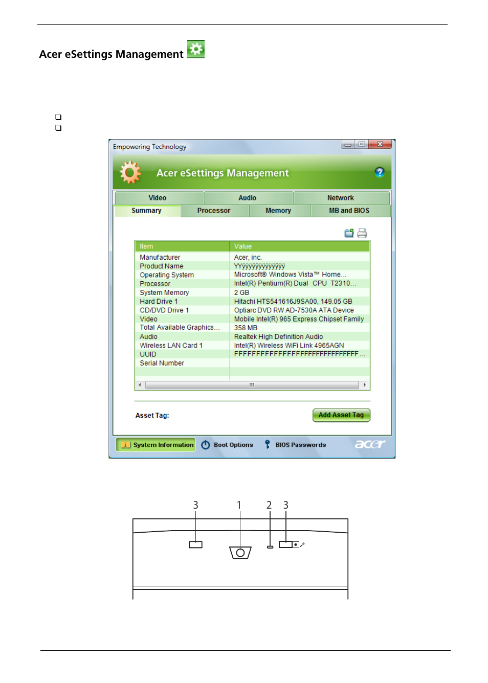 Acer esettings management, Getting to know your acer crystal eye | Acer 5710 User Manual | Page 34 / 104