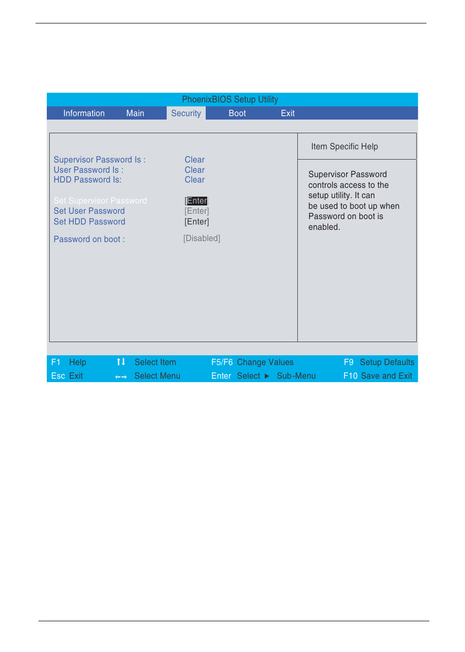 Security | Acer 5710 User Manual | Page 50 / 104