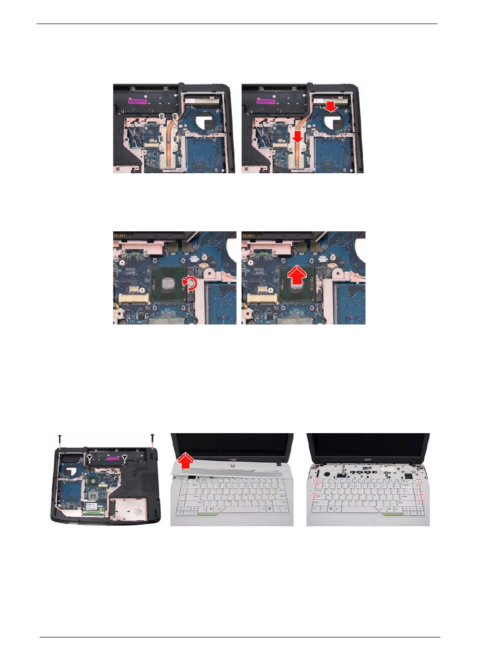 Removing the keyboard and lcd module | Acer 5710 User Manual | Page 64 / 104