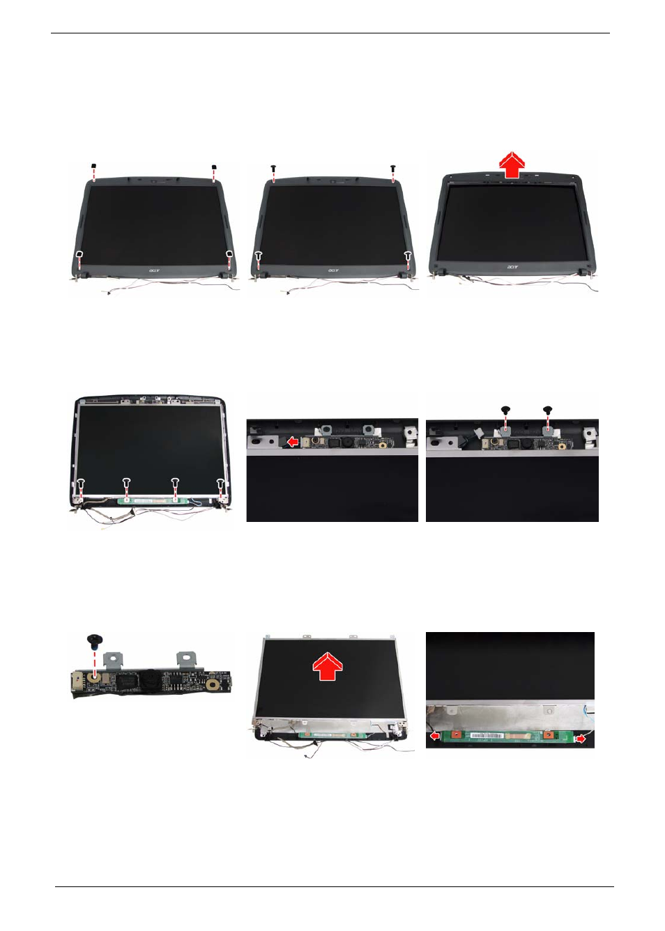 Disassembling the lcd module | Acer 5710 User Manual | Page 70 / 104