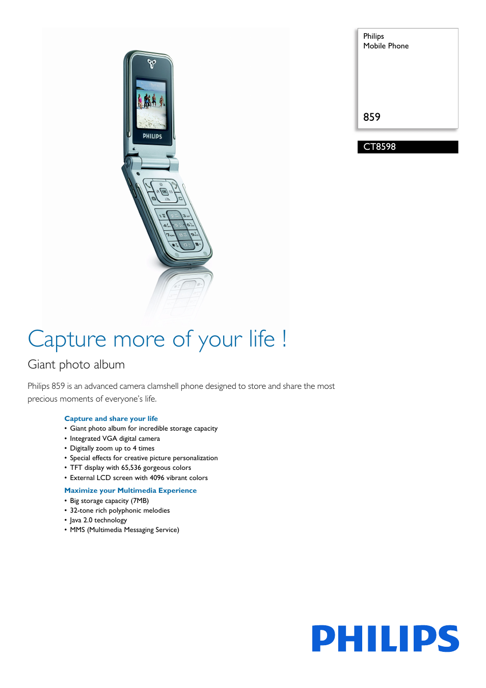 Philips Téléphone portable User Manual | 3 pages