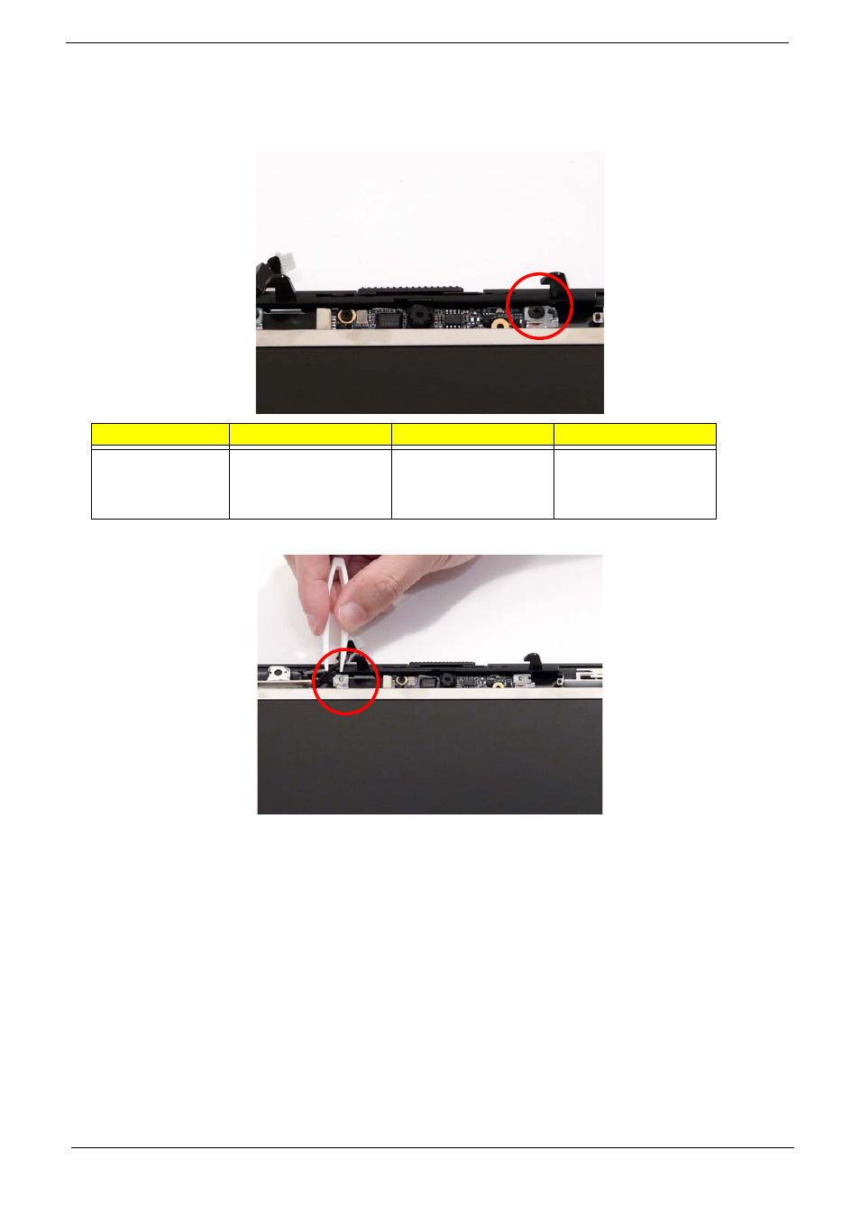 Removing the camera module | Acer 4530 User Manual | Page 100 / 182