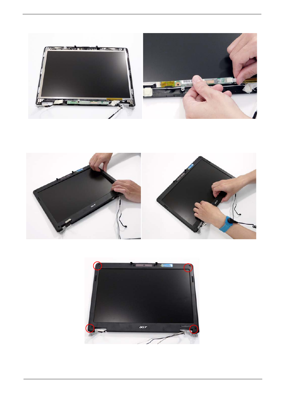 Replacing the lcd bezel | Acer 4530 User Manual | Page 111 / 182