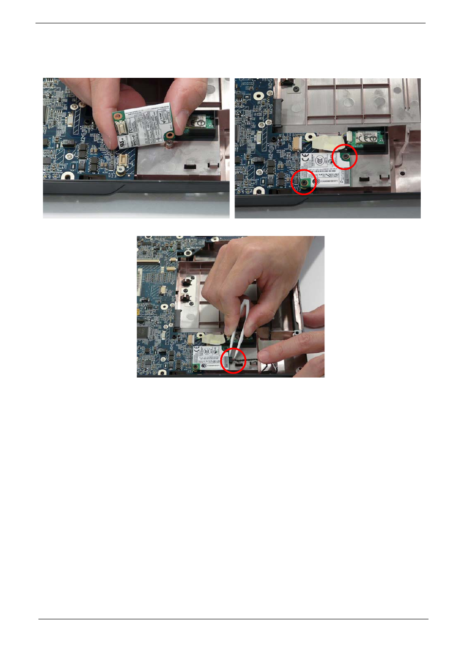 Replacing the modem module, Replacing the modem module replacing the usb board | Acer 4530 User Manual | Page 116 / 182