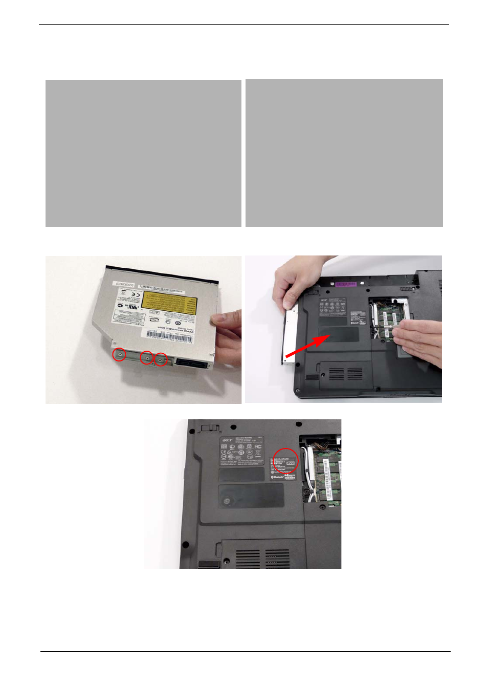 Replacing the odd module | Acer 4530 User Manual | Page 129 / 182