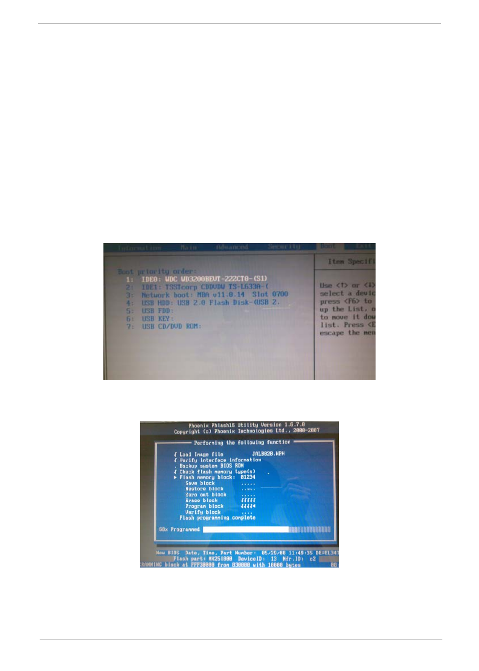 Bios flash utility | Acer 4530 User Manual | Page 47 / 182