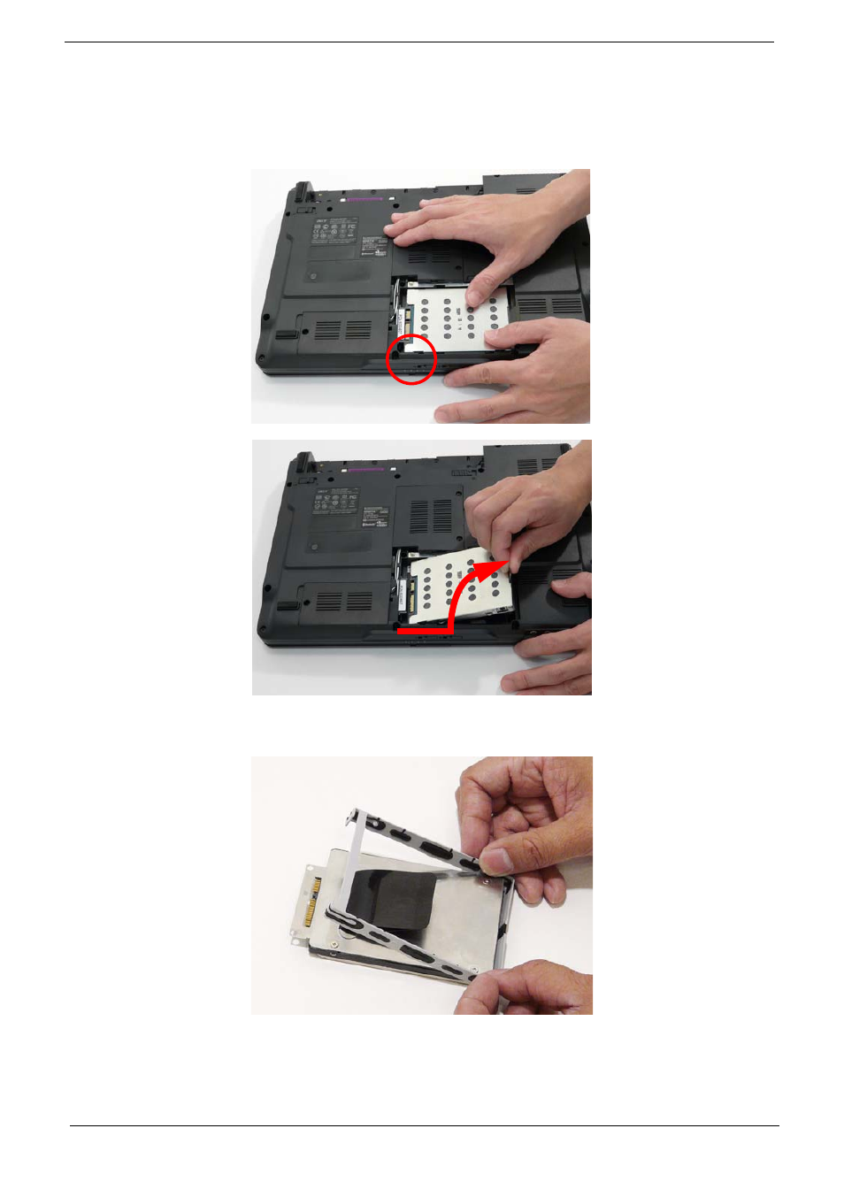 Removing the hard disk drive module | Acer 4530 User Manual | Page 64 / 182