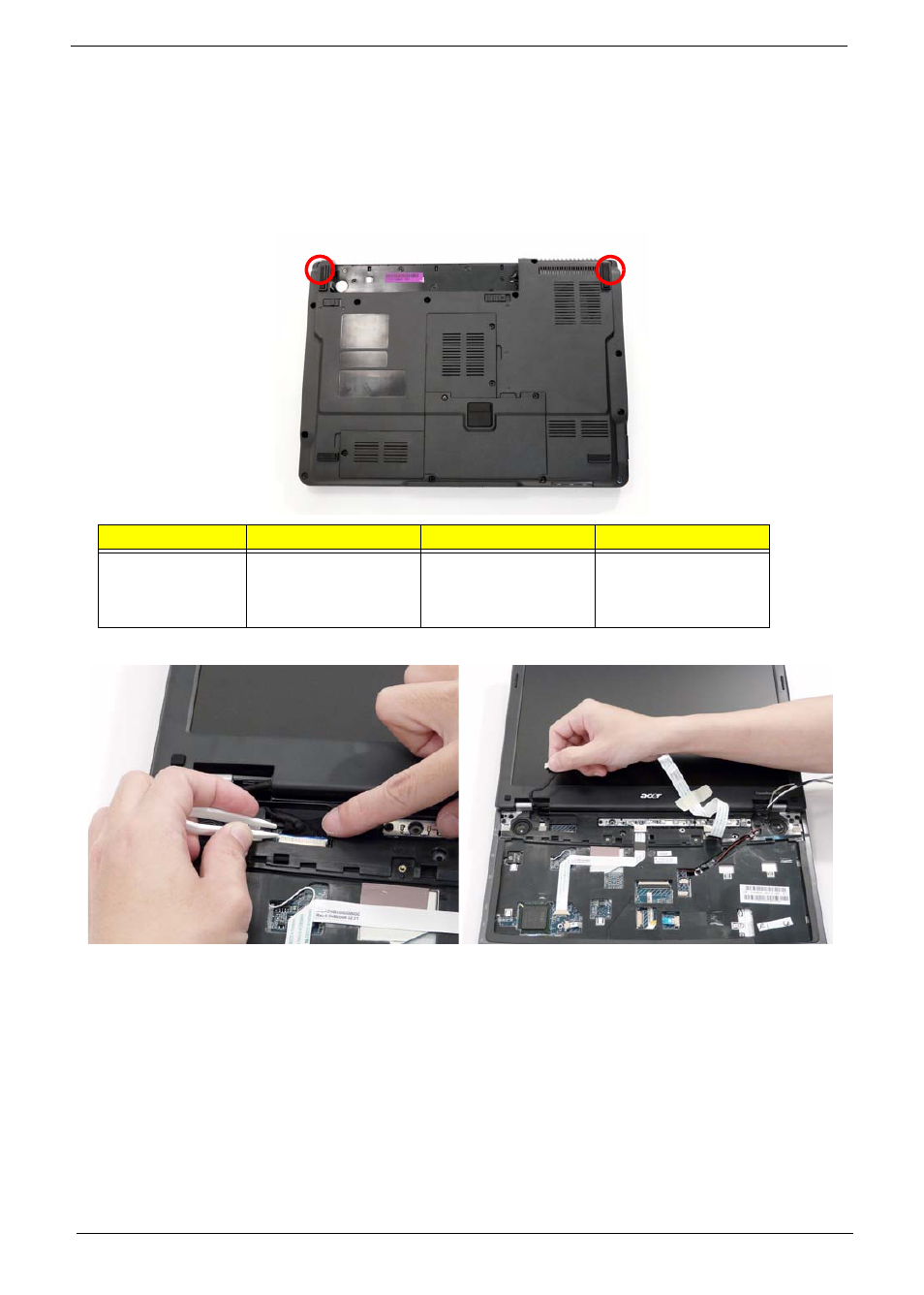 Removing the lcd module | Acer 4530 User Manual | Page 76 / 182