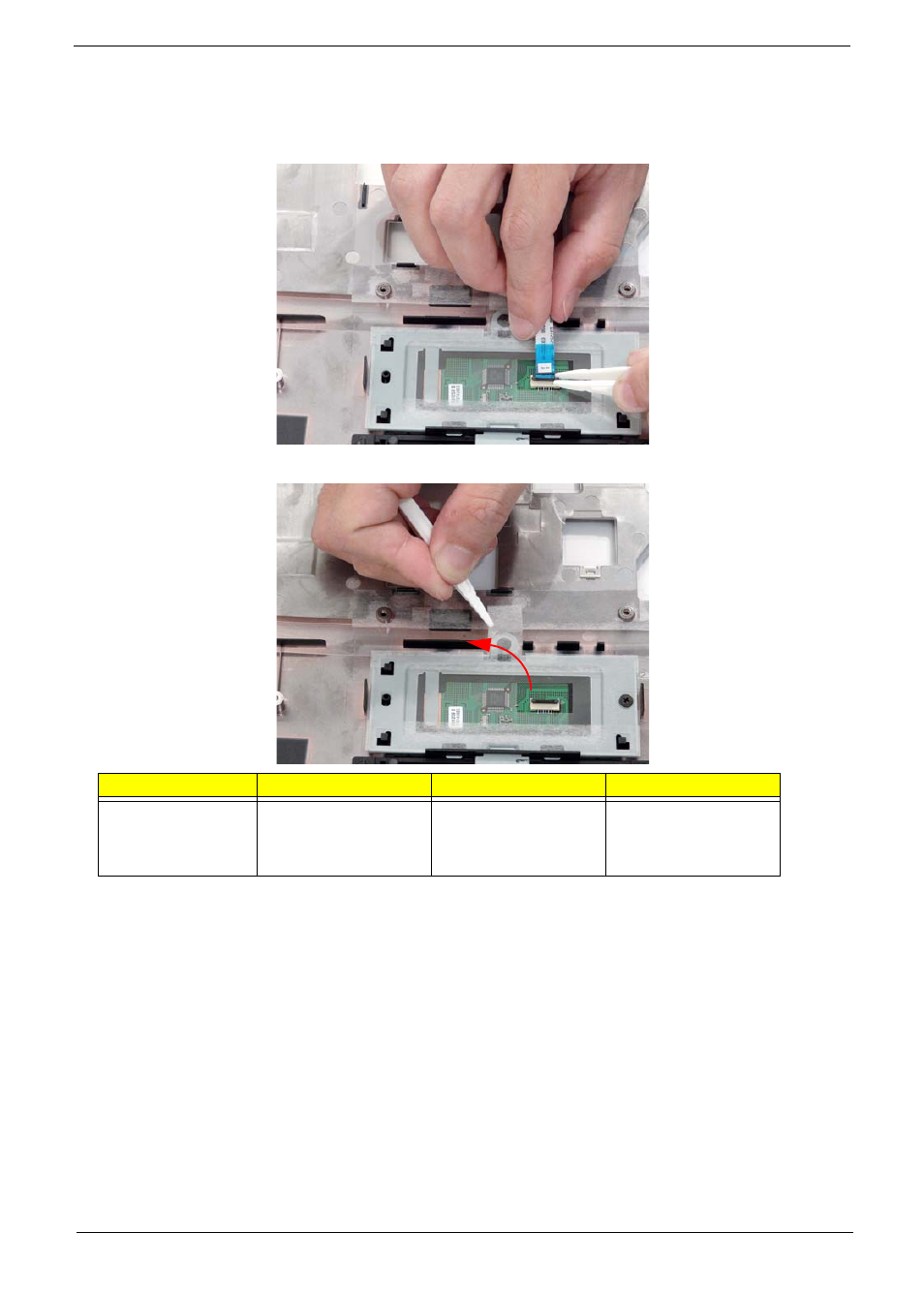 Removing the touch pad bracket | Acer 4530 User Manual | Page 83 / 182