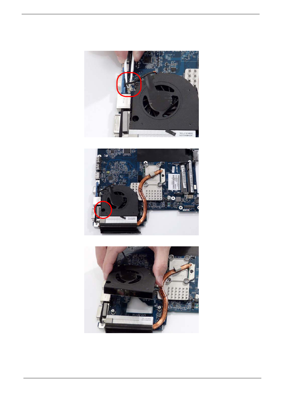Removing the cpu fan | Acer 4530 User Manual | Page 94 / 182